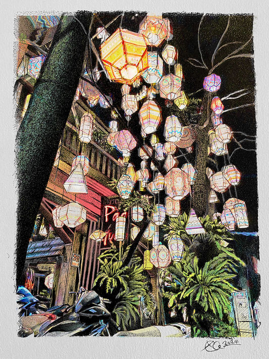 Vietnam - Lanterns - Fine Art Print - A4