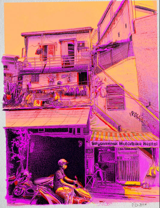 Vietnam - Motobike Rental - Fine Art Print - A4